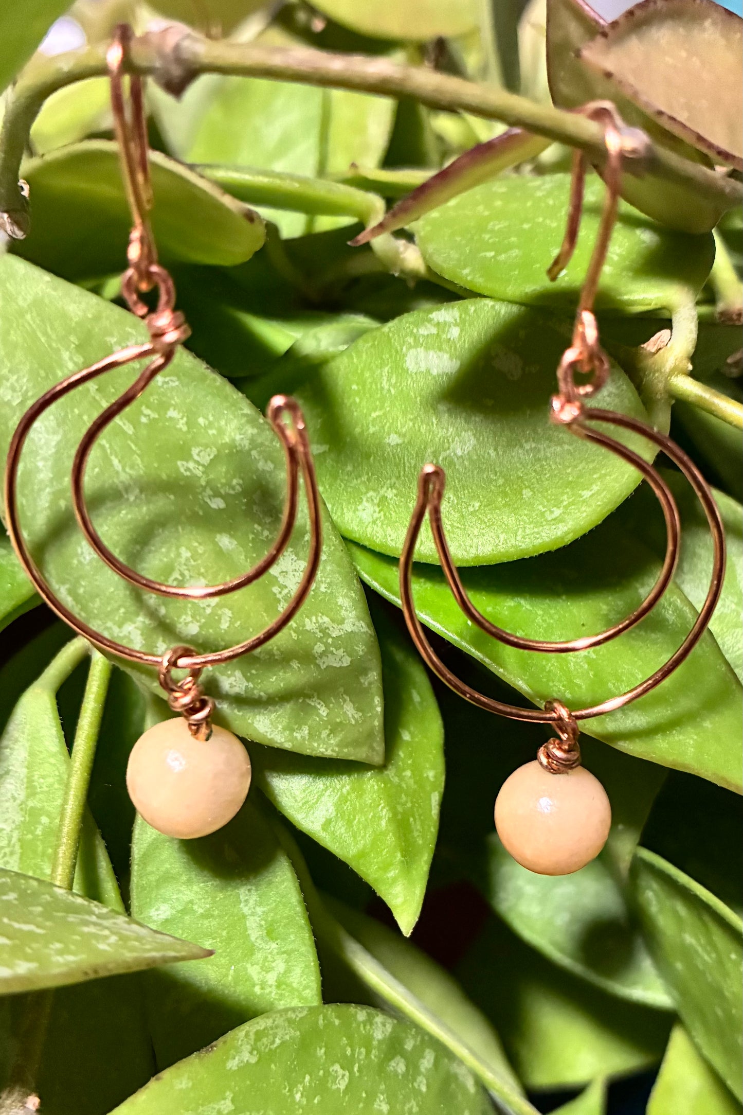 Single Beaded Moon Earrings