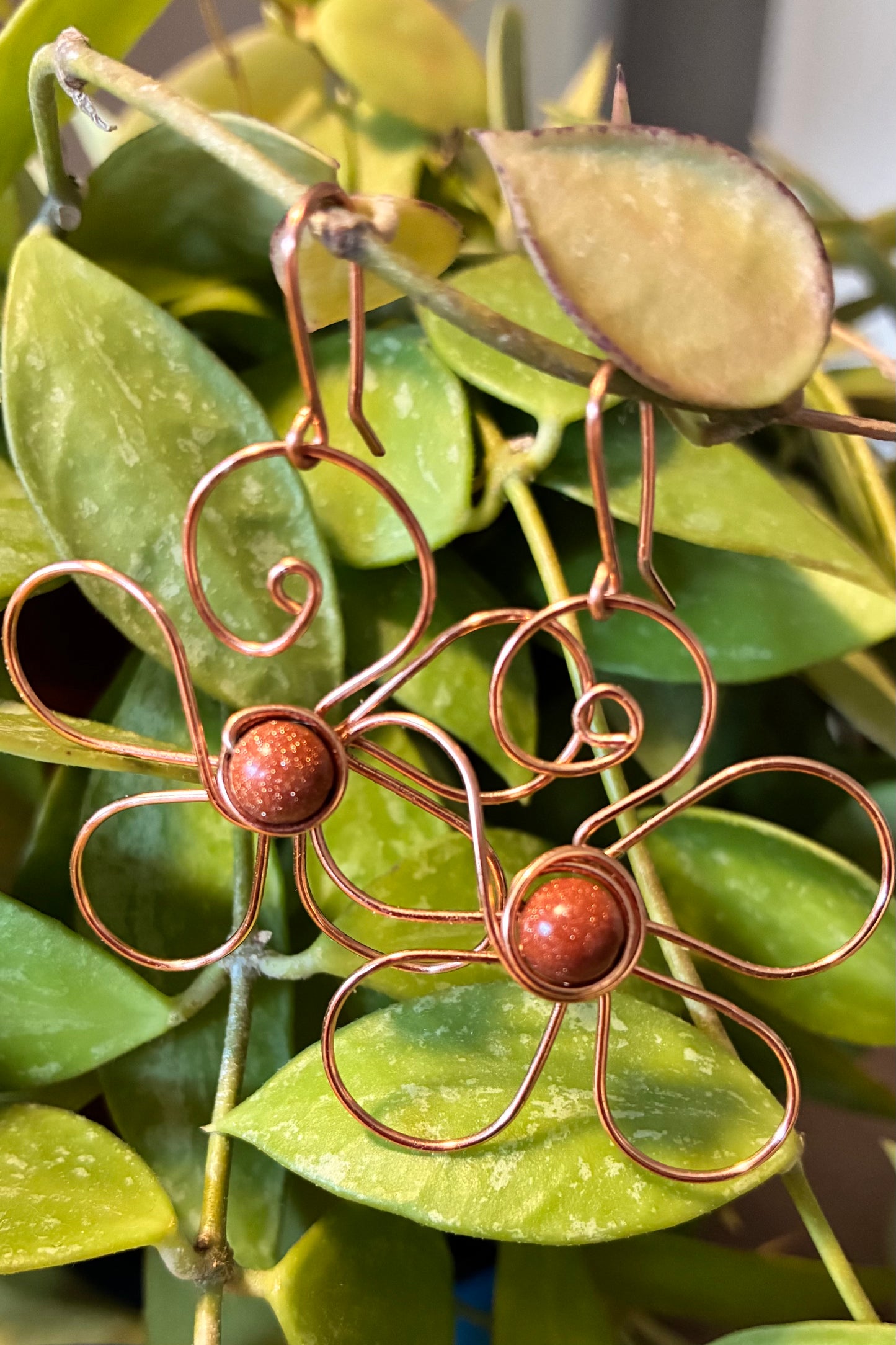 Single Beaded Flower Earrings