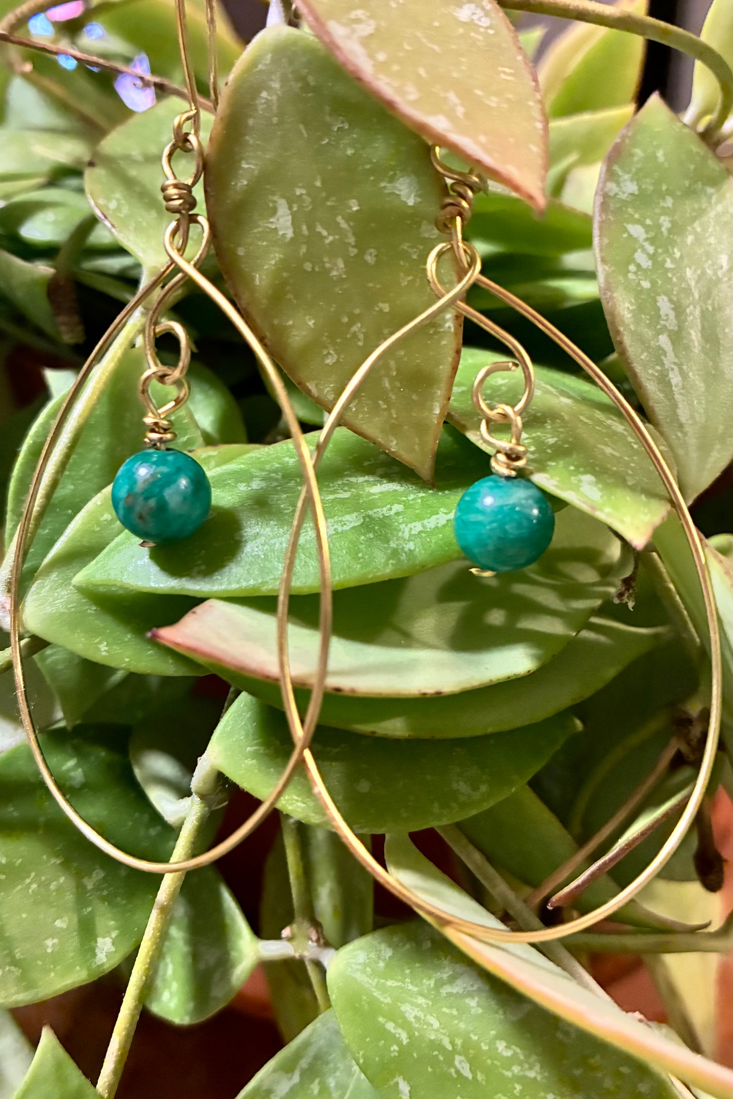 Single Beaded Teardrop Hoop Earrings