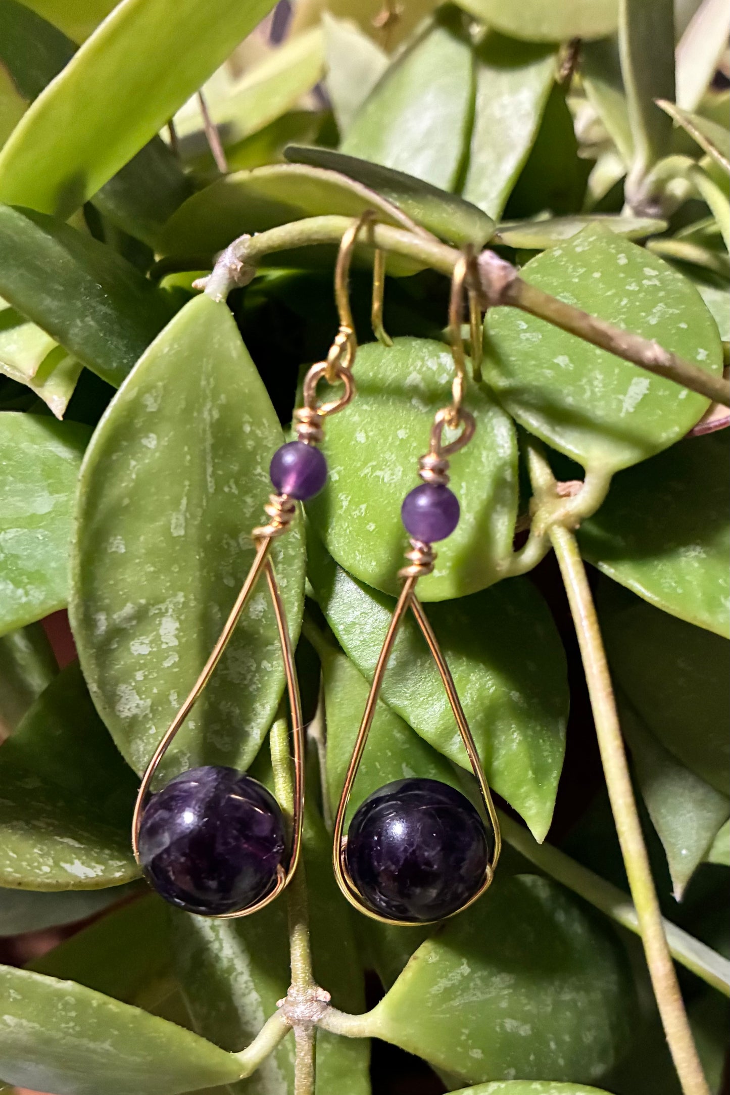 Large Drop Beaded Earrings