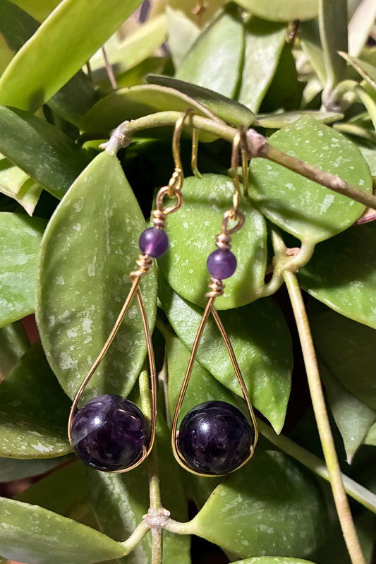 Large Drop Beaded Earrings