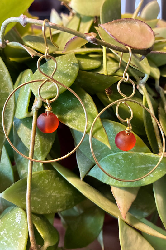 Single Beaded Hoop Earrings