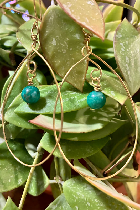 Single Beaded Teardrop Hoop Earrings